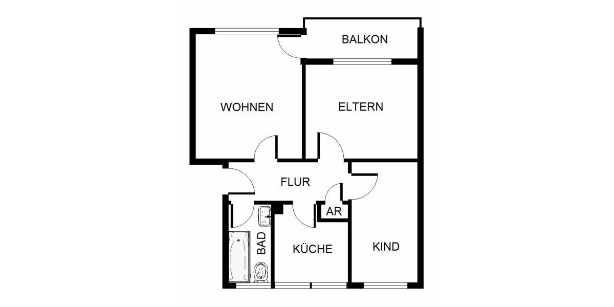 Etagenwohnung Dortmund Scharnhorst - 3 Zimmer, 71 m&sup2;, 712&euro; | Angebot:24634720