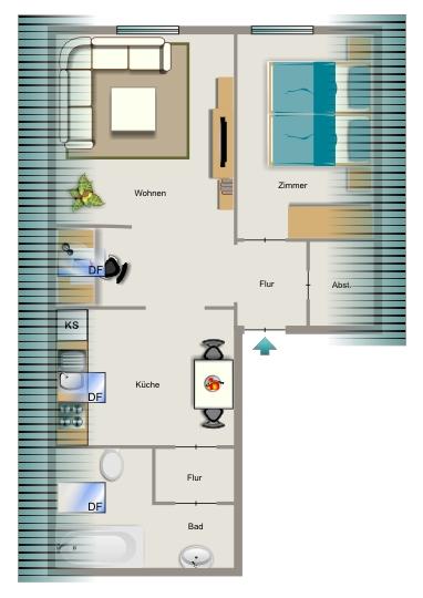 Dachgeschoßwohnung Witten Herbede - 2 Zimmer, 43 m&sup2;, 310&euro; | Angebot:25850562