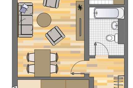 Wohnung Dortmund Innenstadt West - 2.5 Zimmer, 57 m&sup2;, 295&euro; | Angebot:26098307