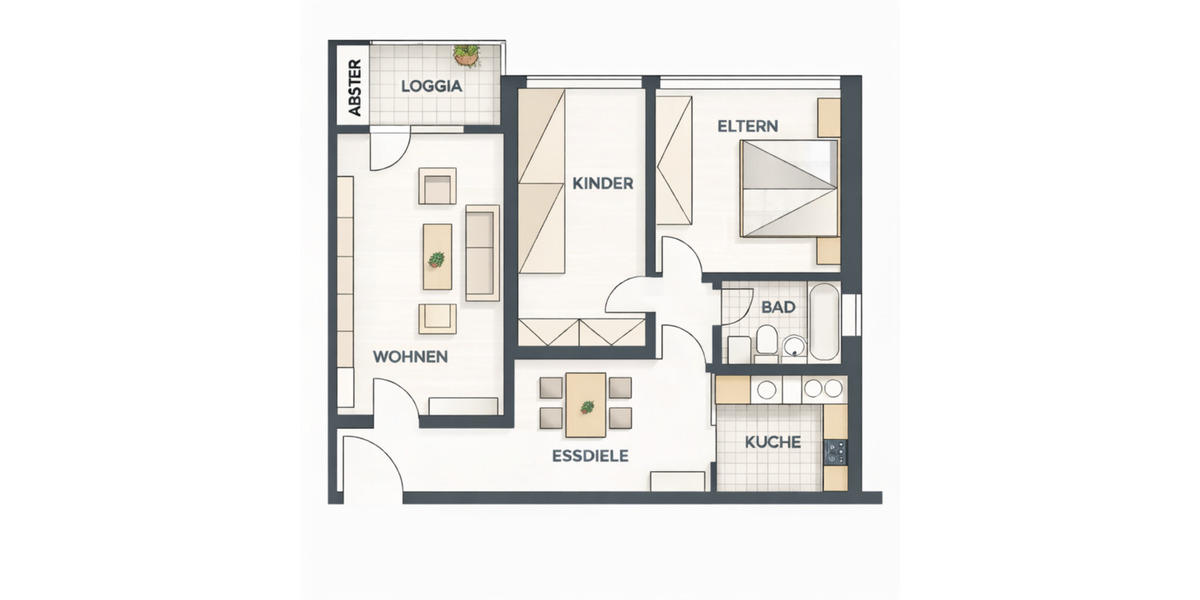 Etagenwohnung Herne Sodingen - 3 Zimmer, 83 m&sup2;, 125.000&euro; | Angebot:25432196