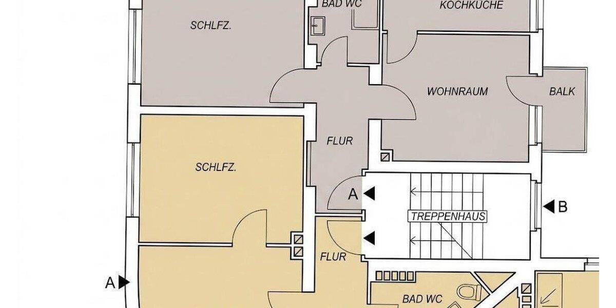 Etagenwohnung Hagen Mittelstadt - 2 Zimmer, 55 m&sup2;, 430&euro; | Angebot:25820396