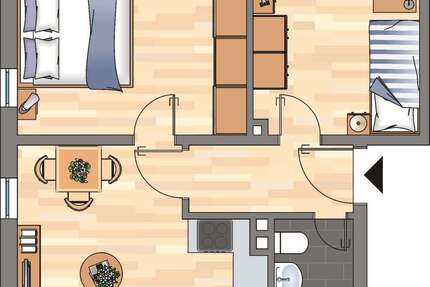 Wohnung Bergkamen Overberge - 3 Zimmer, 49 m&sup2;, 389&euro; | Angebot:25539118