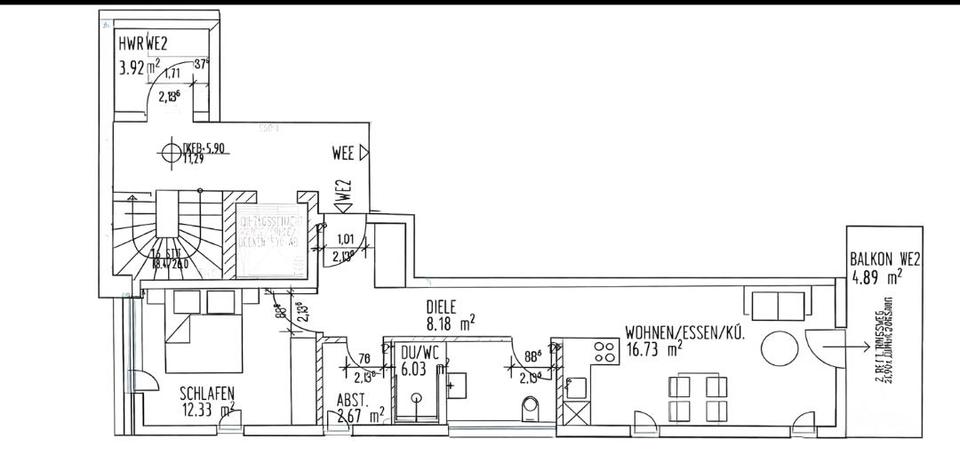 Etagenwohnung Kamen - 2.5 Zimmer, 50 m&sup2;, 900&euro; | Angebot:25408520