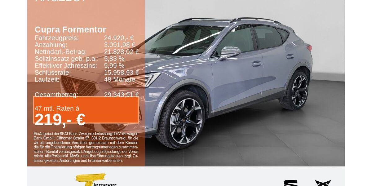Cupra Formentor 82.175 km 23.480 &euro; Bochum 44809