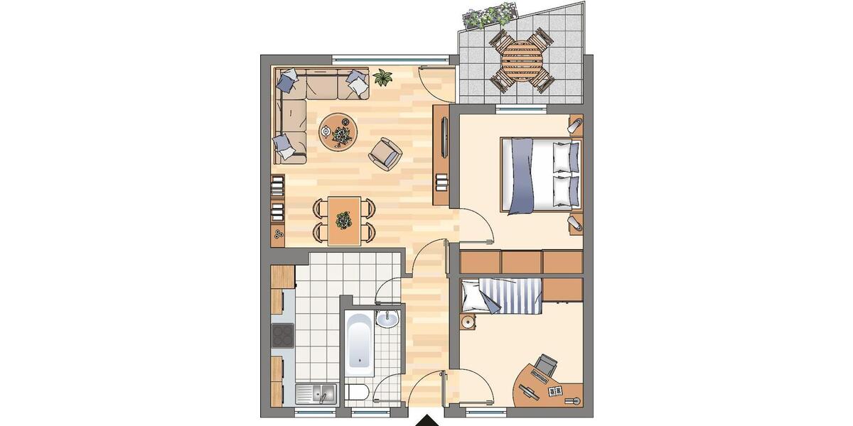 Erdgeschoßwohnung Dortmund Hombruch - 3 Zimmer, 63 m&sup2;, 511&euro; | Angebot:25976658