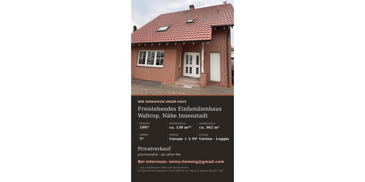 Einfamilienhaus Waltrop - 5 Zimmer, 130 m&sup2;, 529.000&euro; | Angebot:27514038