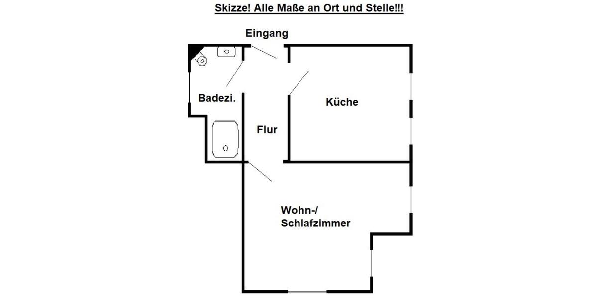 Etagenwohnung Schwelm - 1 Zimmer, 45 m&sup2;, 365&euro; | Angebot:25048242