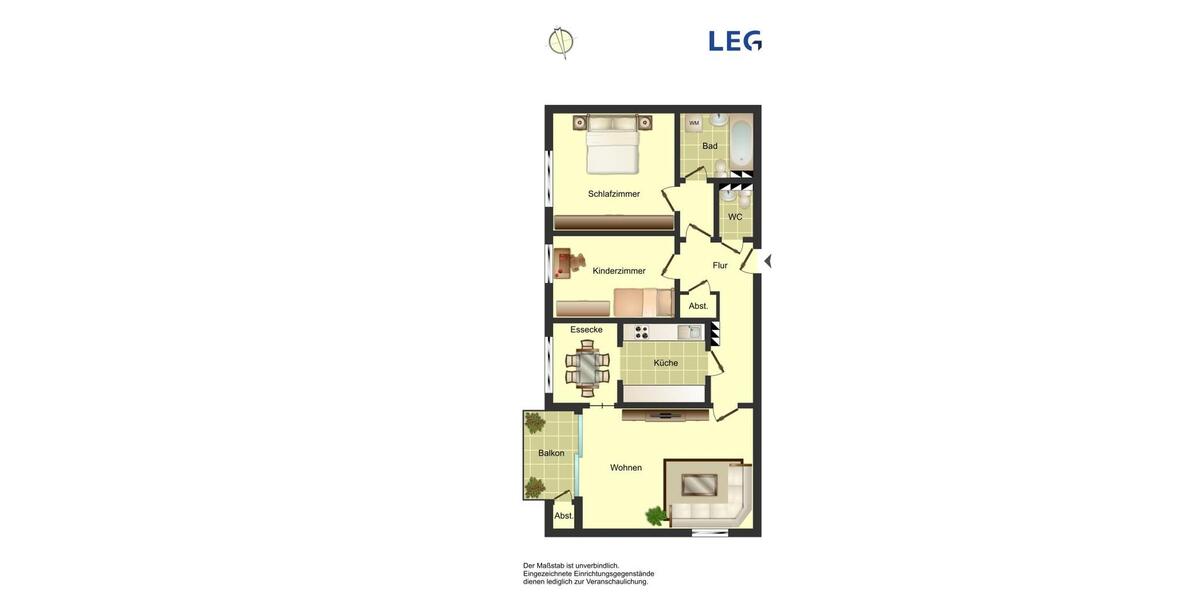 Etagenwohnung Bergkamen - 3 Zimmer, 80 m&sup2;, 427&euro; | Angebot:26661741