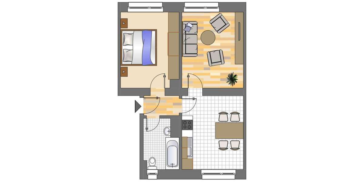 Etagenwohnung Dortmund Brackel - 2 Zimmer, 48 m&sup2;, 245&euro; | Angebot:27723193