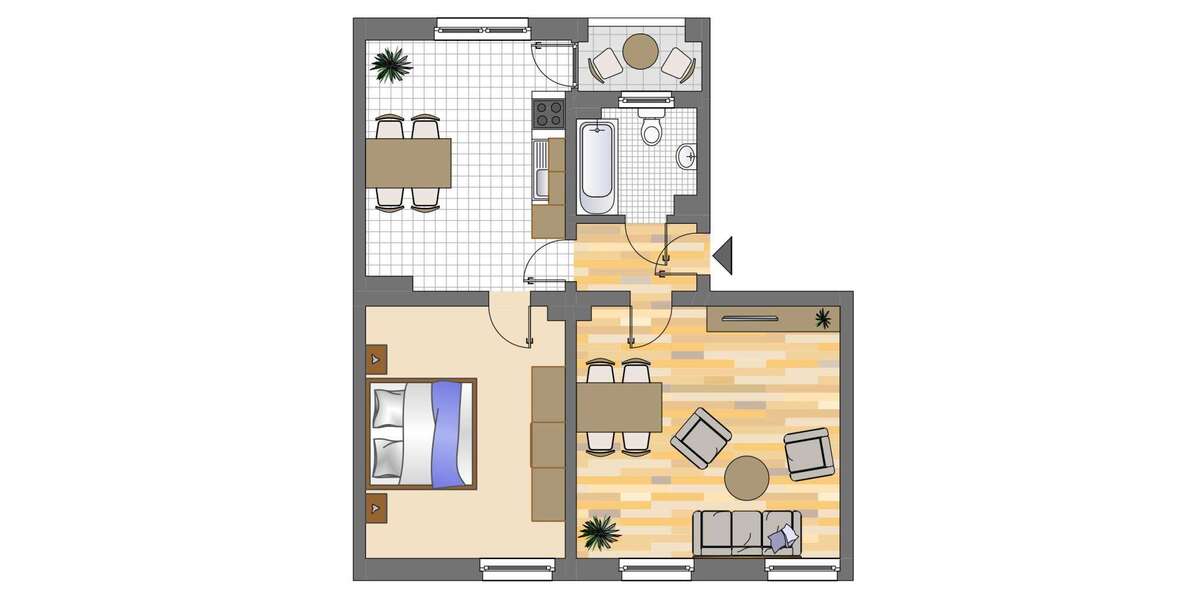 Etagenwohnung Dortmund Innenstadt West - 2 Zimmer, 59 m&sup2;, 579&euro; | Angebot:27584104