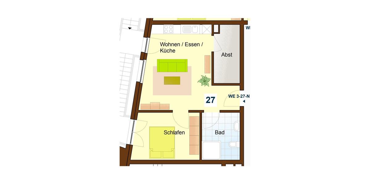 Etagenwohnung Gevelsberg - 2 Zimmer, 52 m&sup2;, 494&euro; | Angebot:25650432